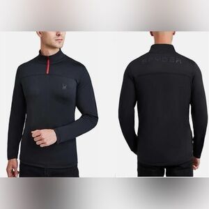 SPYDER ACTIVE 1/2 ZIP PERFORMANCE PULLOVER. Sz. L BLACK/RED.